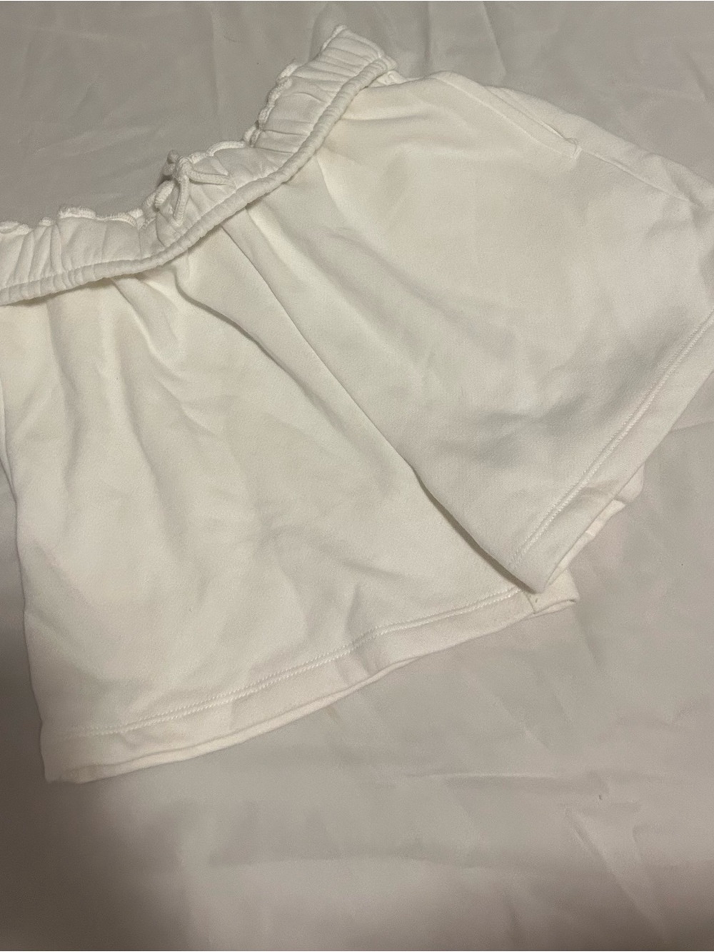 White sweatshorts